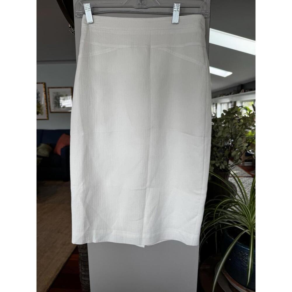 NWT Halston White Skirt Sz 2 formal Cocktail Heritage Luxe fabric party